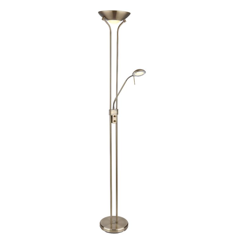 stehlampe-satiniertes-messing-2-schirmig-globo-leonas-59040a