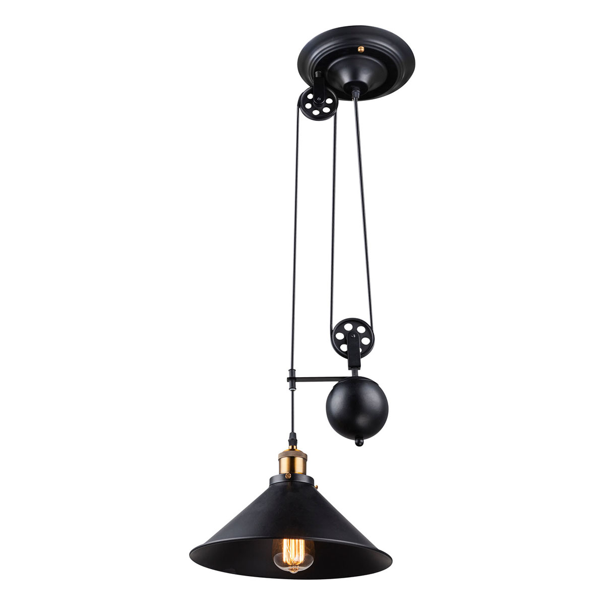 Verstellbare Vintage-Kupfer-Hängelampe Globo Lenius