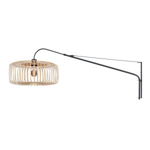 schwarze-lange-bogenwandlampe-mit-natur-schirm-steinhauer-elegant-classy-4153zw-1