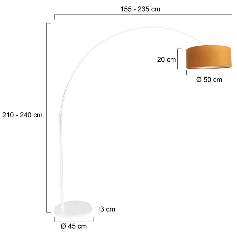 weisse-bogenlampe-mit-orangefarbenem-samtschirm-steinhauer-sparkled-light-4150zw-6