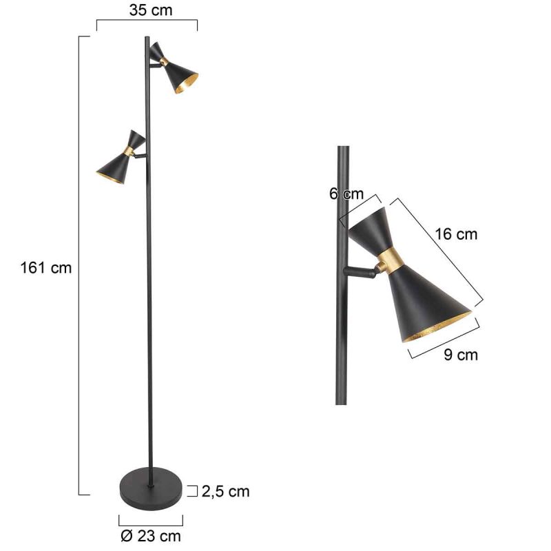 Trendige Metall-Stehlampe schwarz Anne Lighting Preto – Bild 7