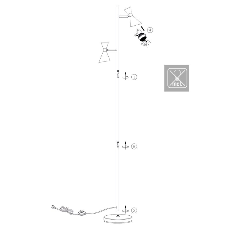 Trendige Metall-Stehlampe schwarz Anne Lighting Preto – Bild 8
