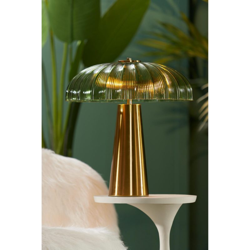 Grün/goldene Tischlampe Pilzform Light & Living Fungo – Bild 8