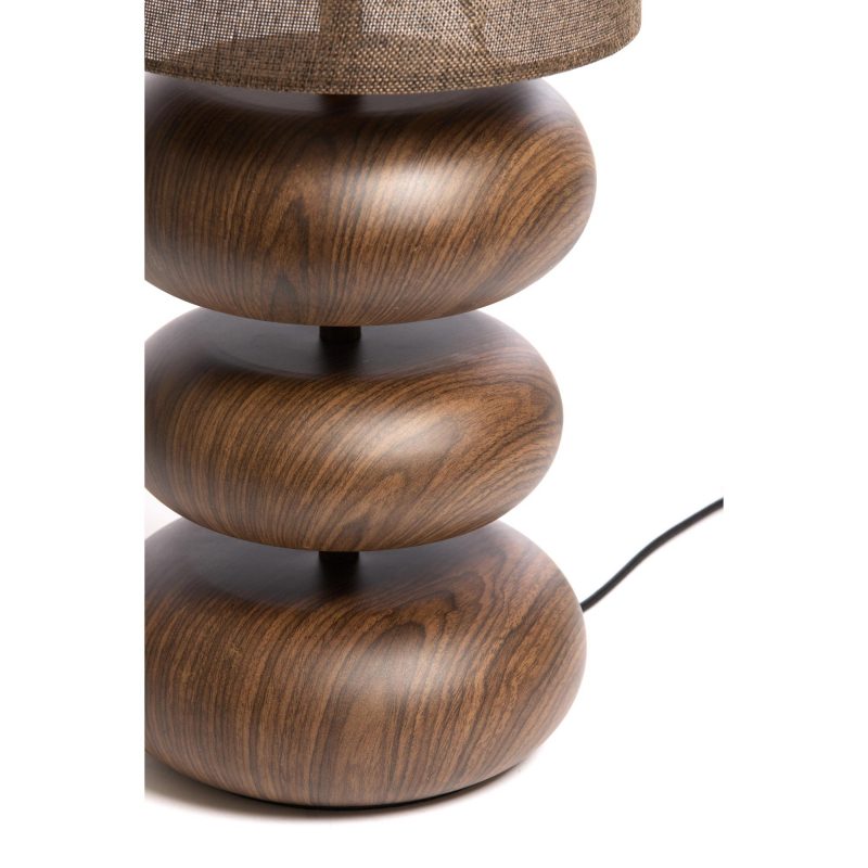 Braune Japandi-Tischlampe mit 3-Holzplatten Light & Living Danialo – Bild 4