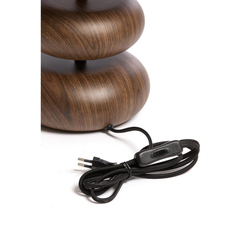 Braune Japandi-Tischlampe mit 3-Holzplatten Light & Living Danialo – Bild 5