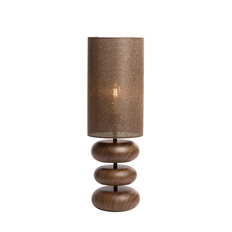 Braune Japandi-Tischlampe mit 3-Holzplatten Light & Living Danialo – Bild 6