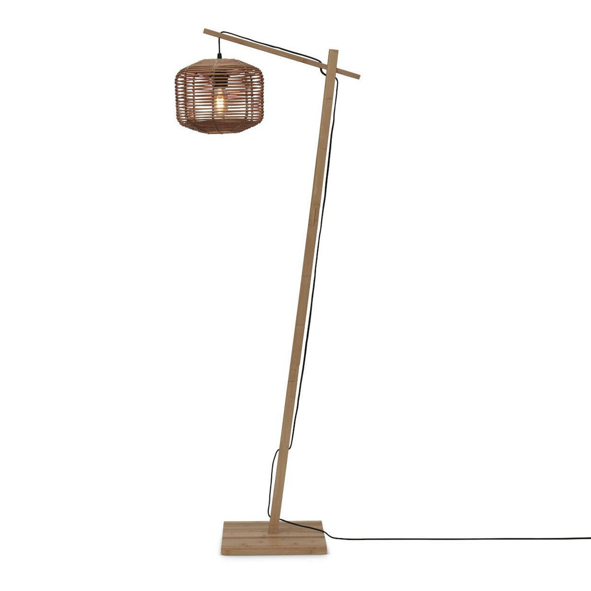 Boho-Stehlampe aus Rattan und Bambus in Naturfarbe Tanami GOOD&MOJO