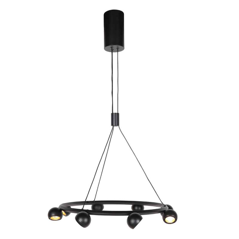 Retro runde schwarze Pendelleuchte im modernen Design Steinhauer Marcadore