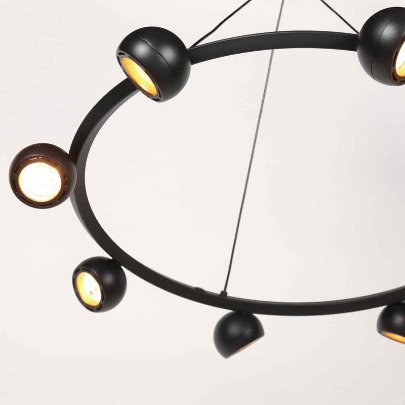 Retro runde schwarze Pendelleuchte im modernen Design Steinhauer Marcadore – Bild 5