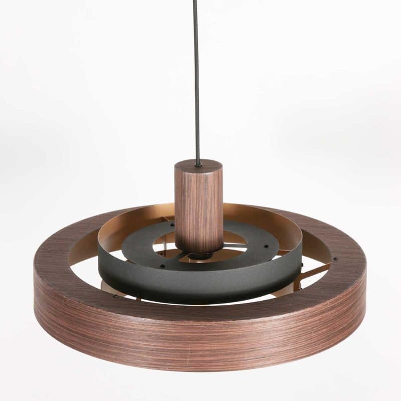 Runde holzfarbene retro Hängelampe Anne Lighting Flinter - Ø50 cm – Bild 13