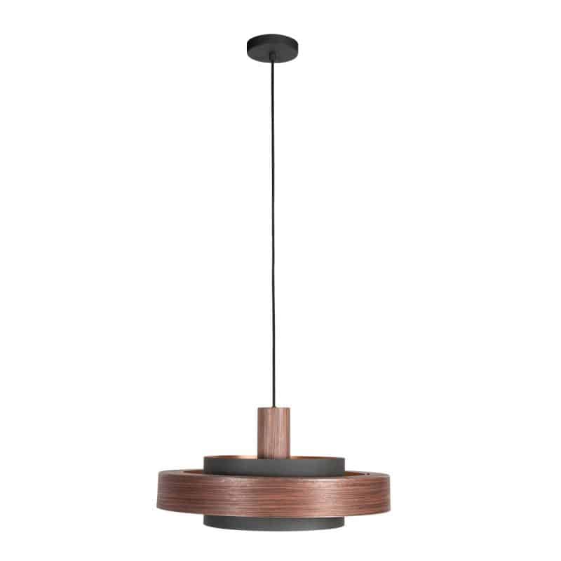 Runde holzfarbene retro Hängelampe Anne Lighting Flinter - Ø50 cm – Bild 7