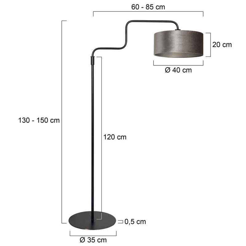 Zeitlose silberne Metall-Stehlampe für jedes Interieur Steinhauer Bloeba – Bild 6