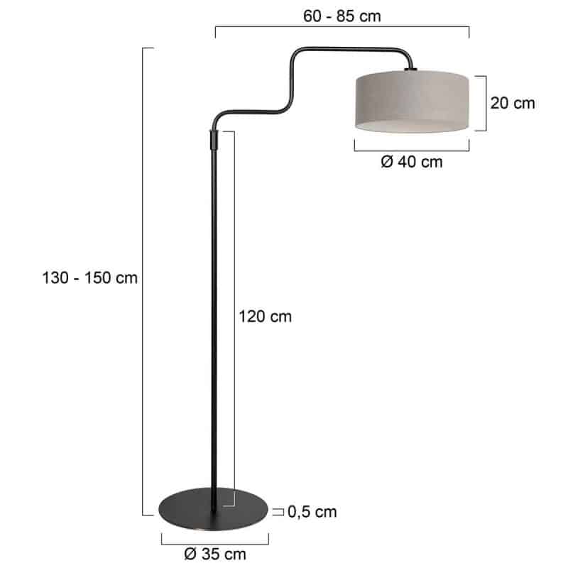 Modische graue und schwarze Metall-Stehlampe Steinhauer Bloeba – Bild 6