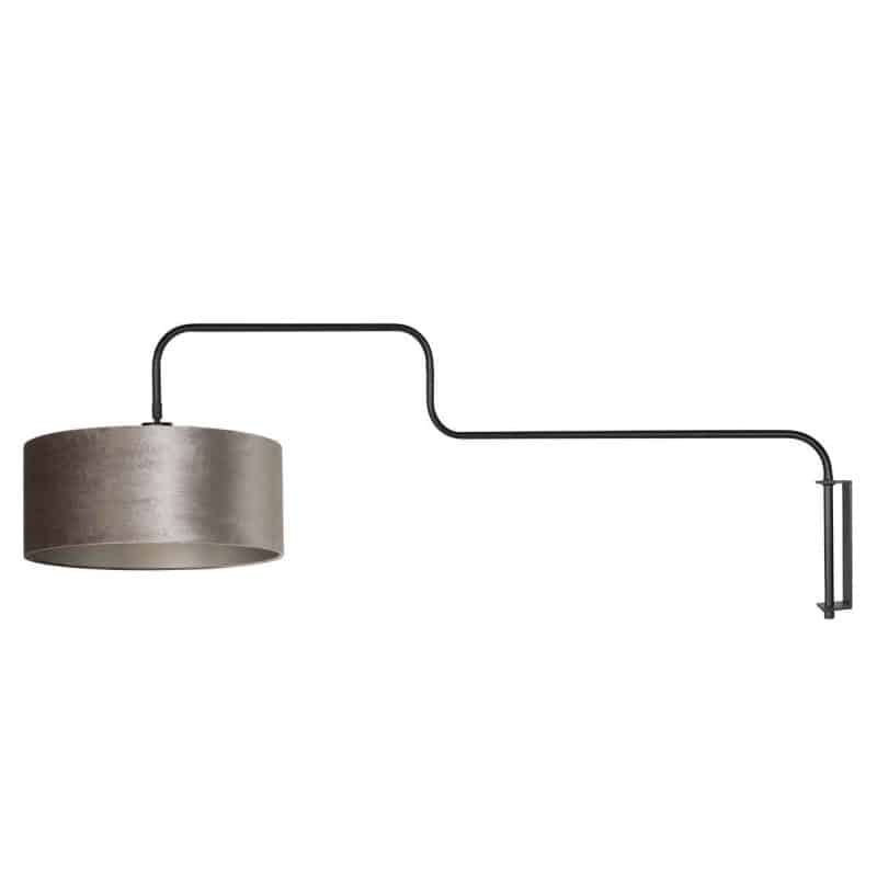 Elegante silberne Wandleuchte mit Samtschirm Steinhauer Bloeba – Bild 2