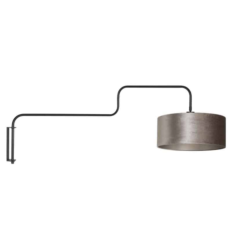Elegante silberne Wandleuchte mit Samtschirm Steinhauer Bloeba