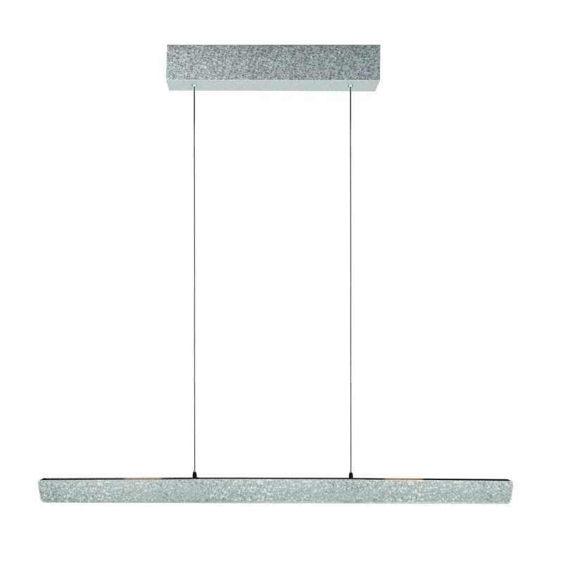 Stahlfarbene Design-Pendelleuchte mit Motiondimmer Steinhauer Fluxy - 120cm