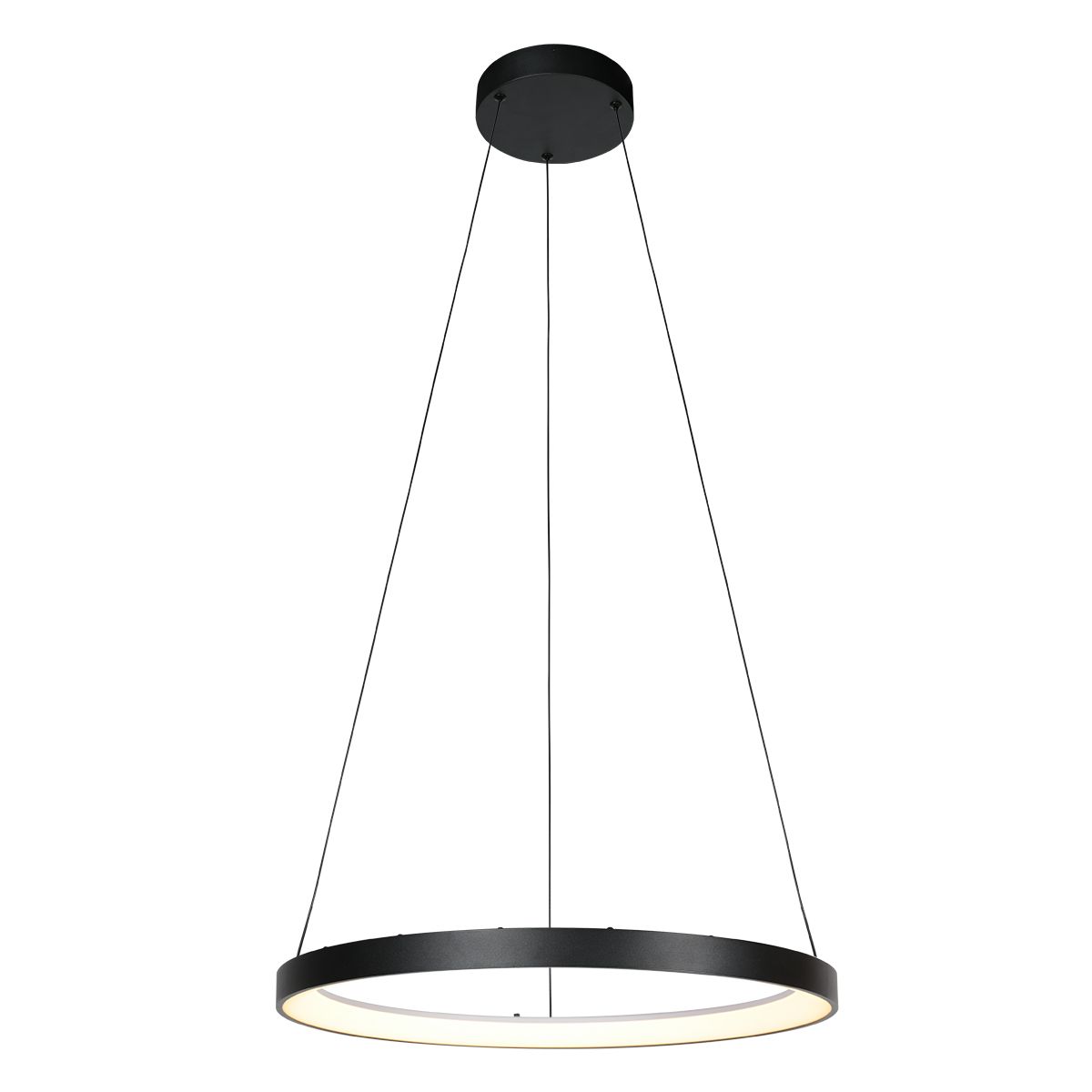 Minimalistische schwarze Ring-Pendelleuchte Mexlite Circolare - Ø 58cm