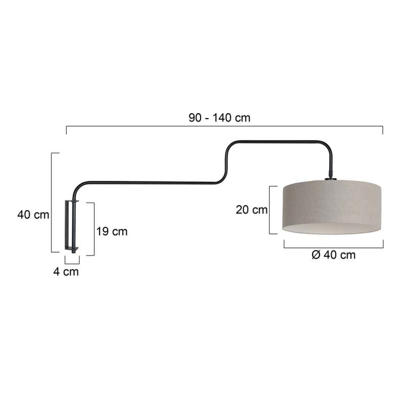 Trendige graue Metall-Wandleuchte Steinhauer Bloeba – Bild 6