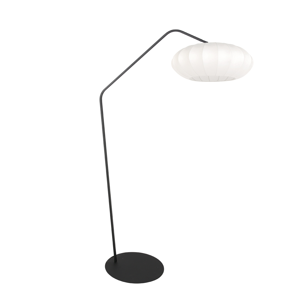 Bogenlampe mit schwarzem Gestell und Leinenschirm Anne Lighting ZigZag