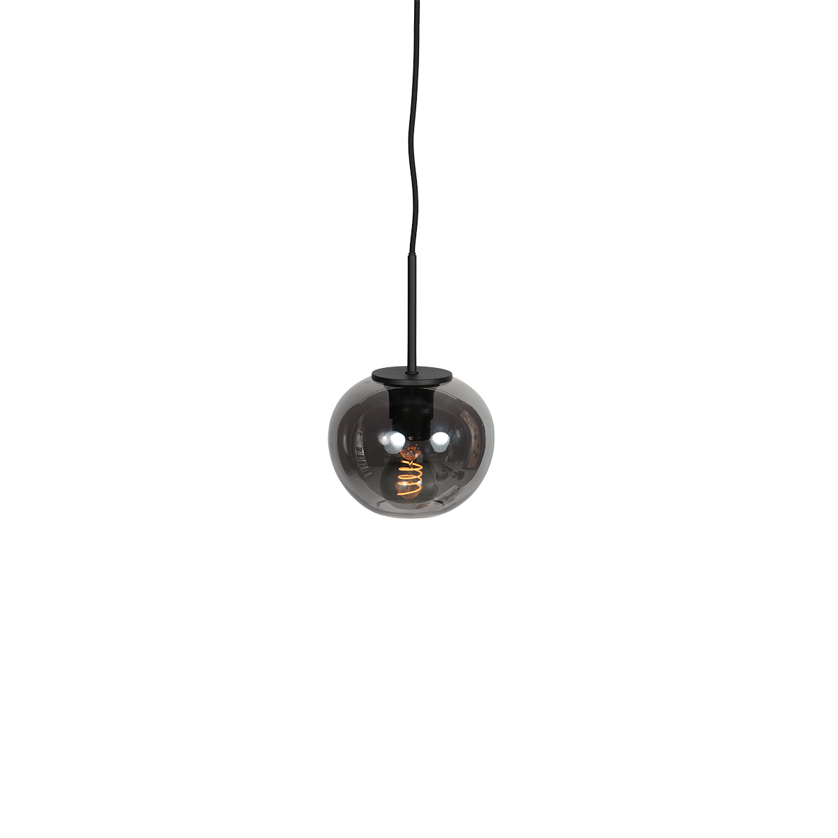 Moderne schwarze Hängeleuchte aus Rauchglas Mexlite HaloSwap - Ø 15 cm