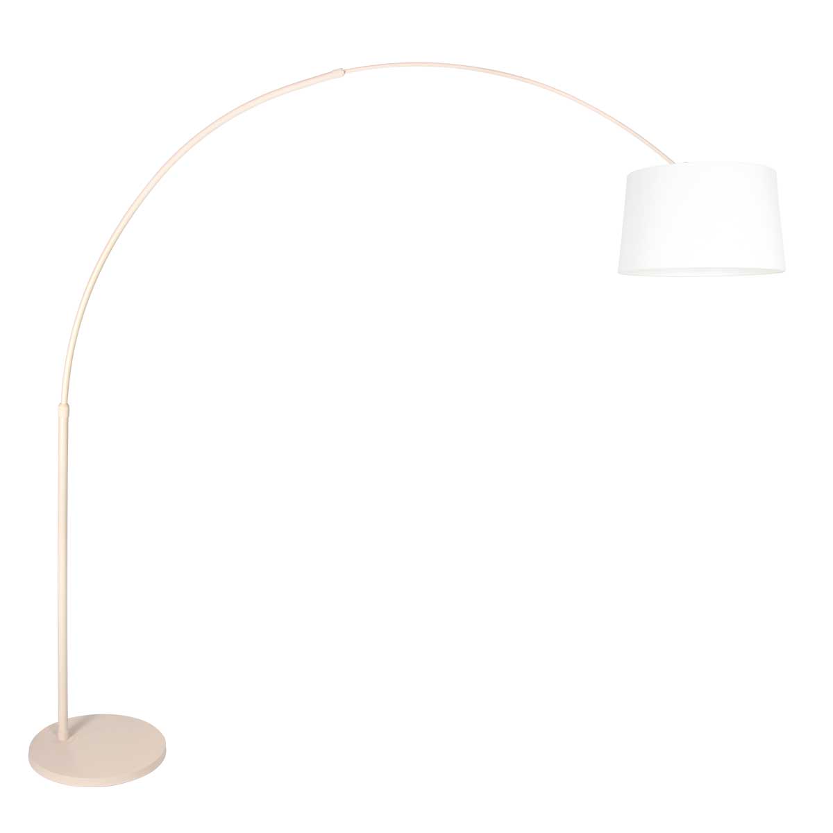 Trendige Bogenlampe in Creme mit Weiß Steinhauer Sparkled Light