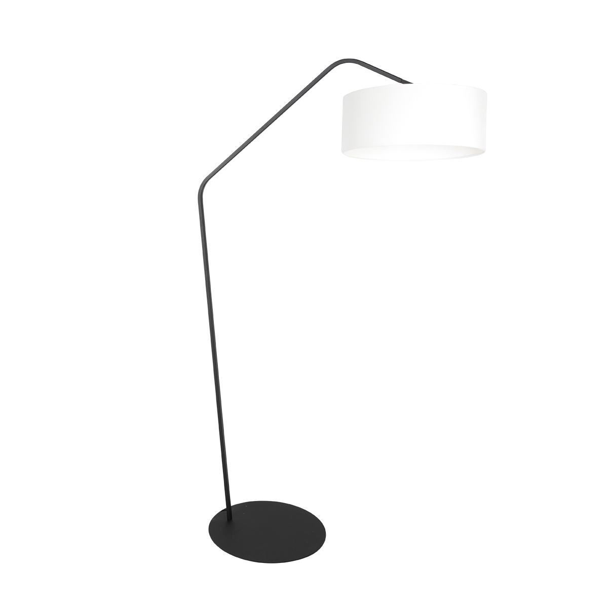 Schwarze Bogenlampe mit weißem Schirm Anne Lighting ZigZag