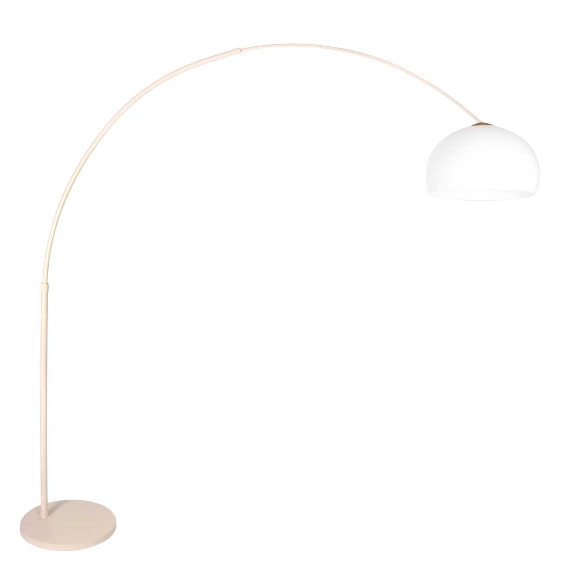 Beige Bogenlampe mit weißem Textilschirm Steinhauer Sparkled Light