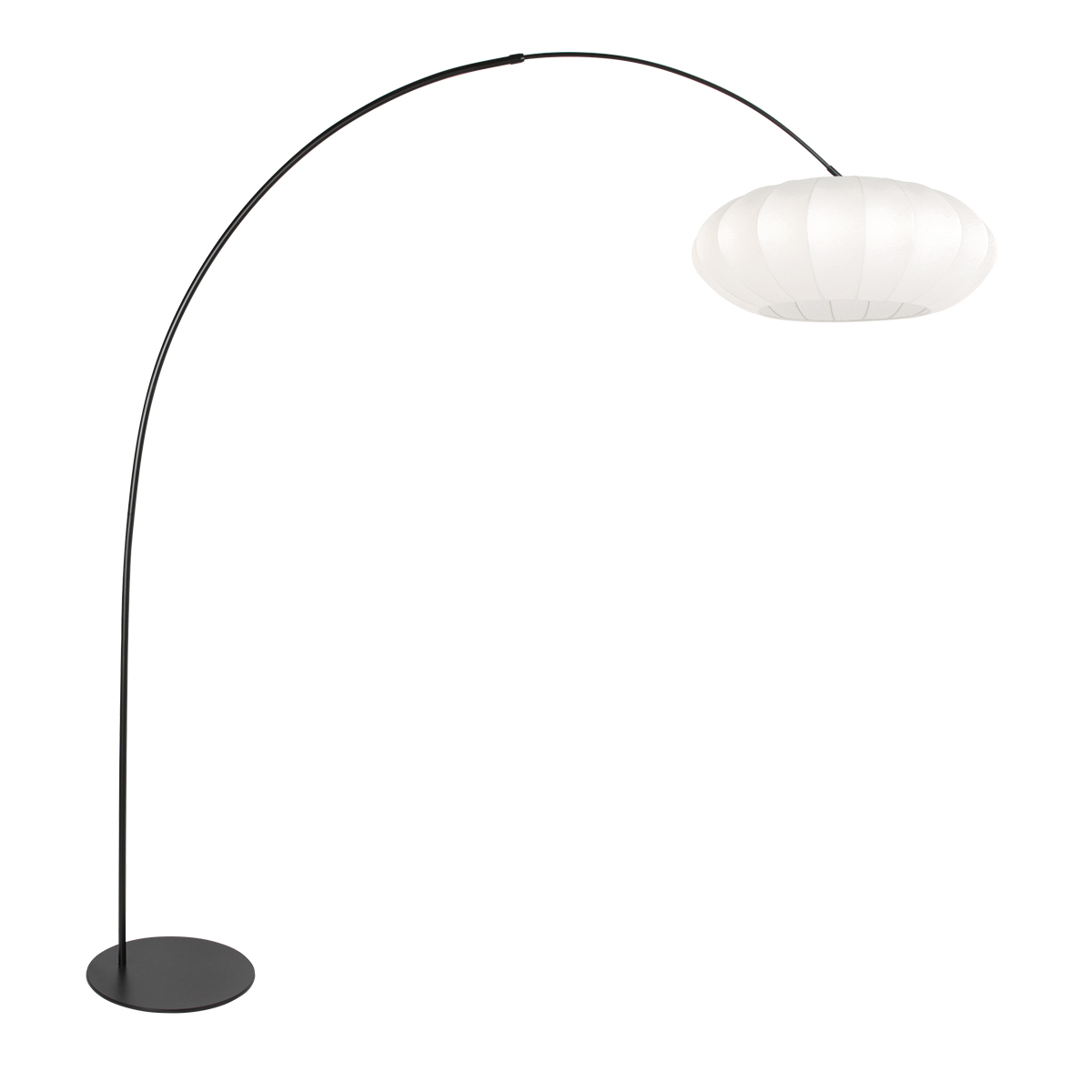 Trendige Lampe in Schwarz mit weißem Schirm Anne Lighting Curve