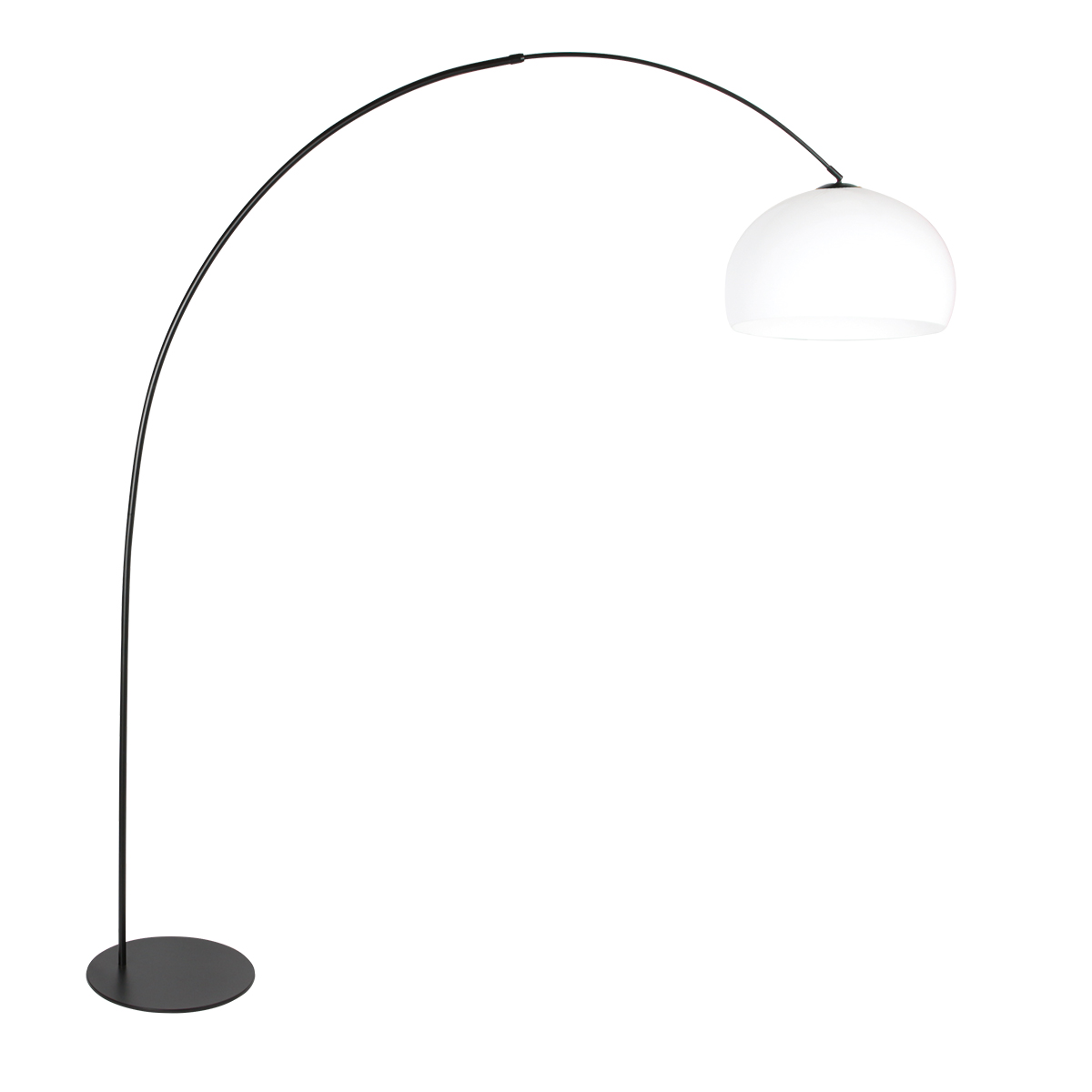 Klassische Stehleuchte Schwarz mit weißem Schirm Anne Lighting Curve