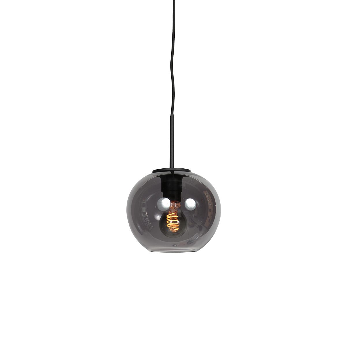 Kleine Hängeleuchte mit rauchfarbener Glaskugel Mexlite HaloSwap - Ø 20 cm