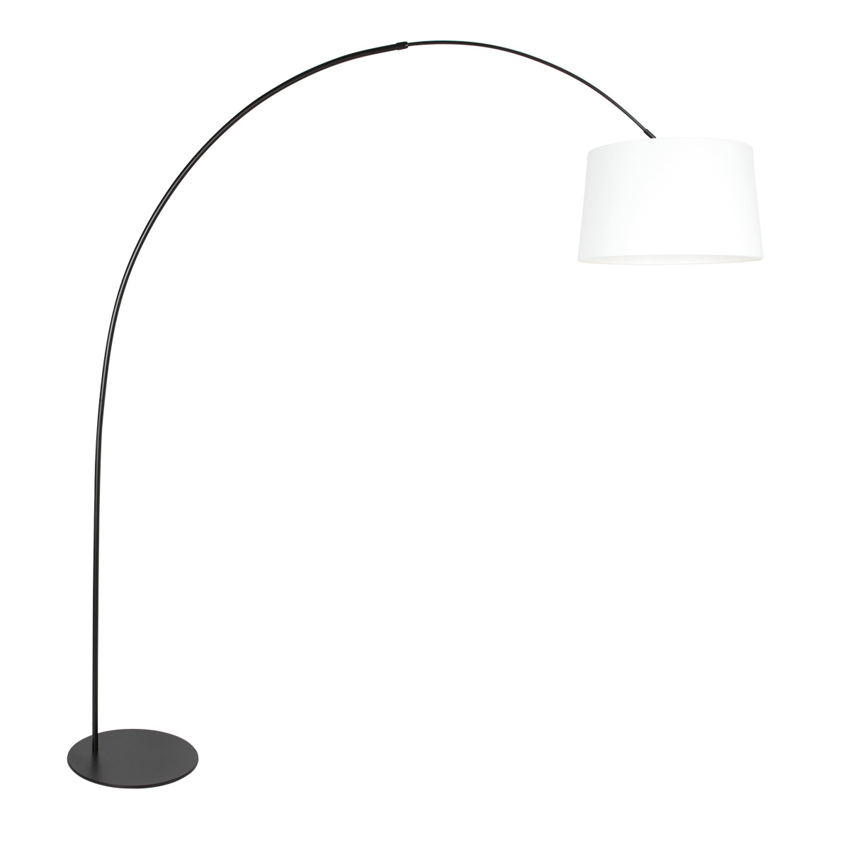 Minimalistische Bogenlampe in Schwarz mit Stoffschirm Anne Lighting Curve