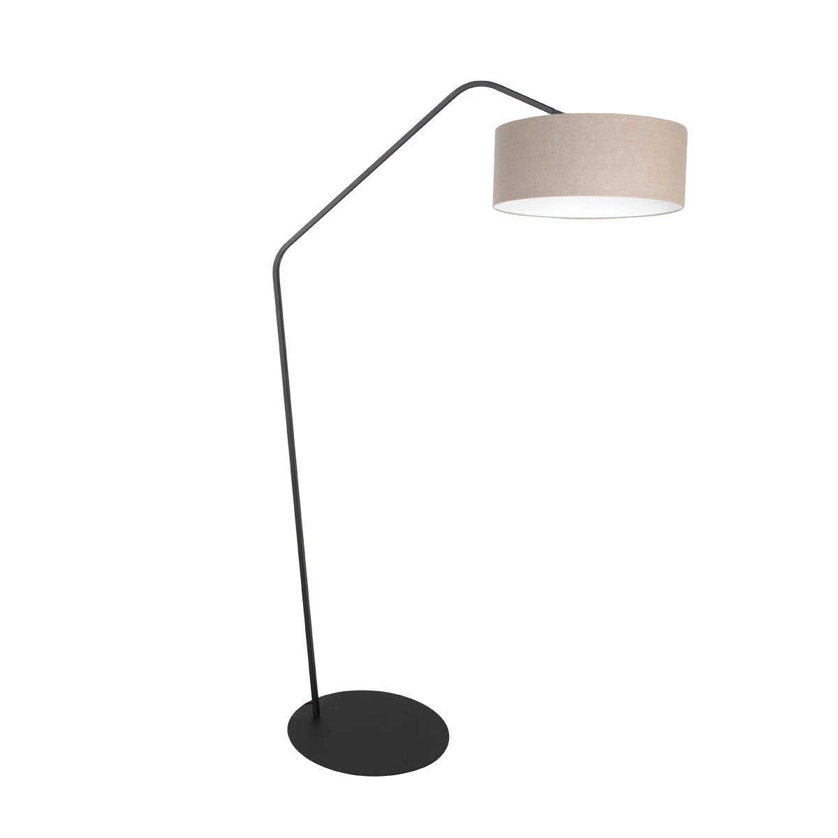 Trendige Bogenlampe mit grauem Textilschirm Anne Lighting ZigZag