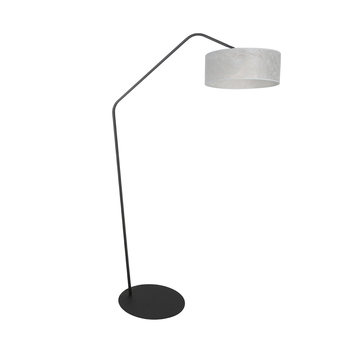 Schwarze Stehlampe mit silbernem Stoffschirm Anne Lighting ZigZag